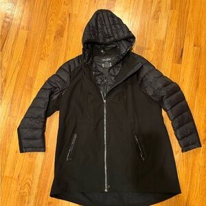 Calvin Klein Black Quilted Hooded Jacket Woman's 2X